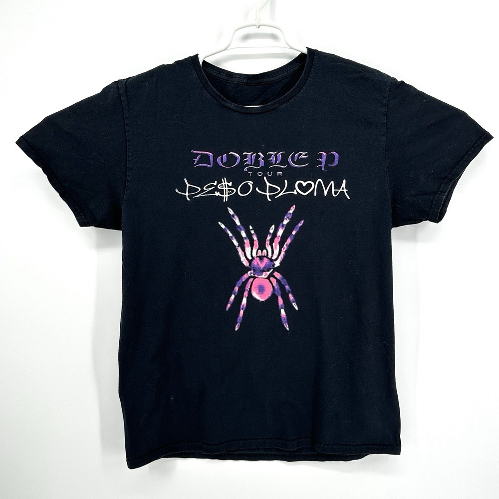 Peso Pluma Doble P Tour Merchandise 2023 Short Sleeve Black Concert Shirt Size M